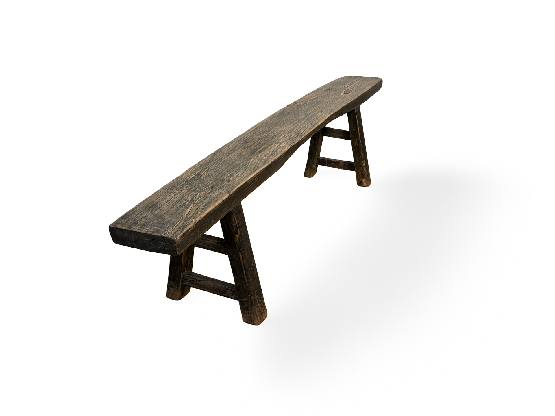 Houten bank zwart unieke