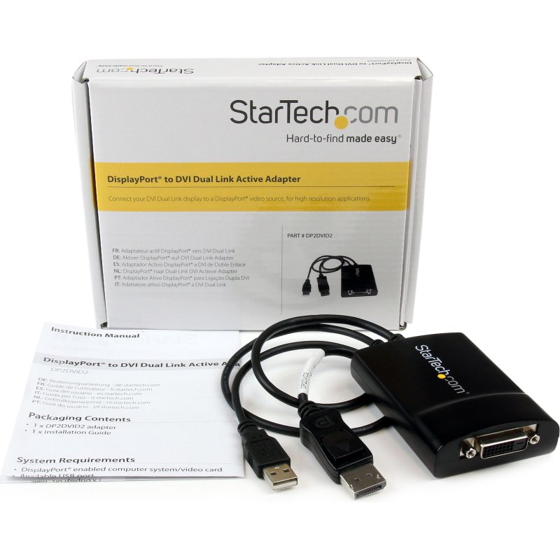 StarTech.com Adaptateur Actif DisplayPort vers DVI-D Dual Link - Convertisseur DP DVI Actif