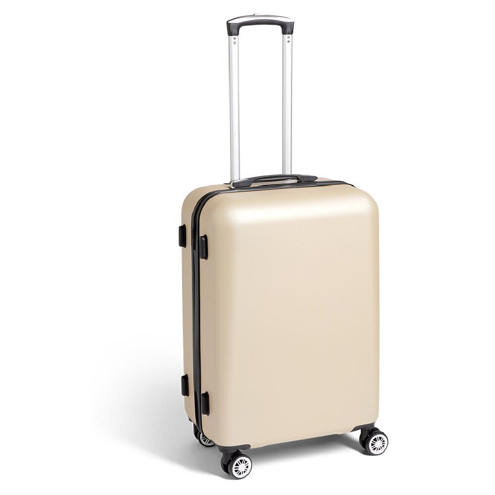 Valise cabine rigide trolley 4 roulettes 65L couleur ivoire