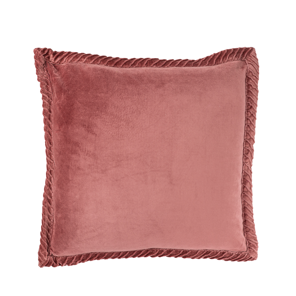 Sierkussen velours Tucked border new mineral 50x50 cm