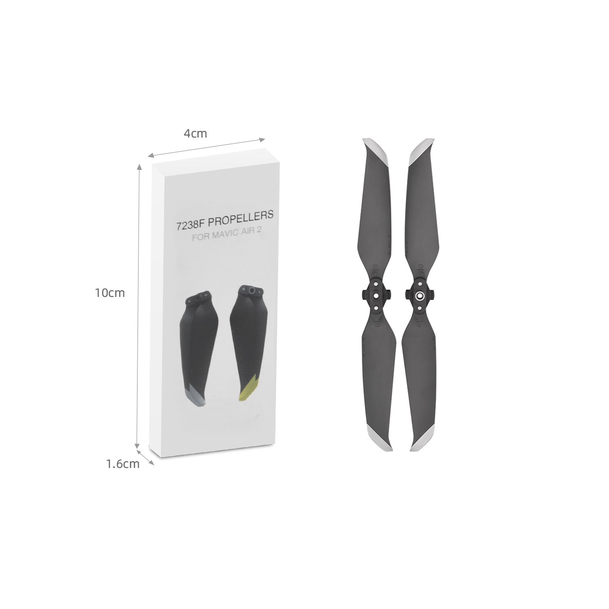 1 par 7238F propell erstatning for DJI MAVIC AIR 2S Sølv
