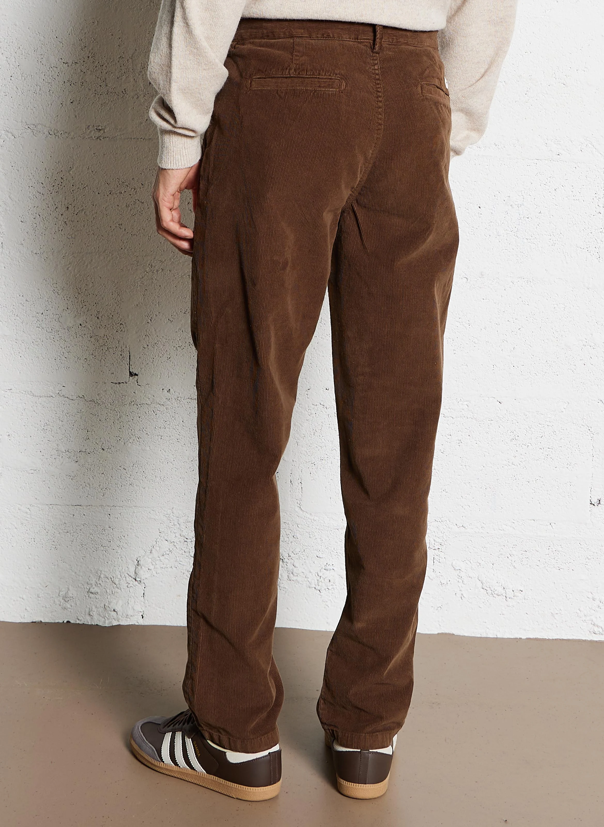 Pantalon slim en coton mélangé | Marron