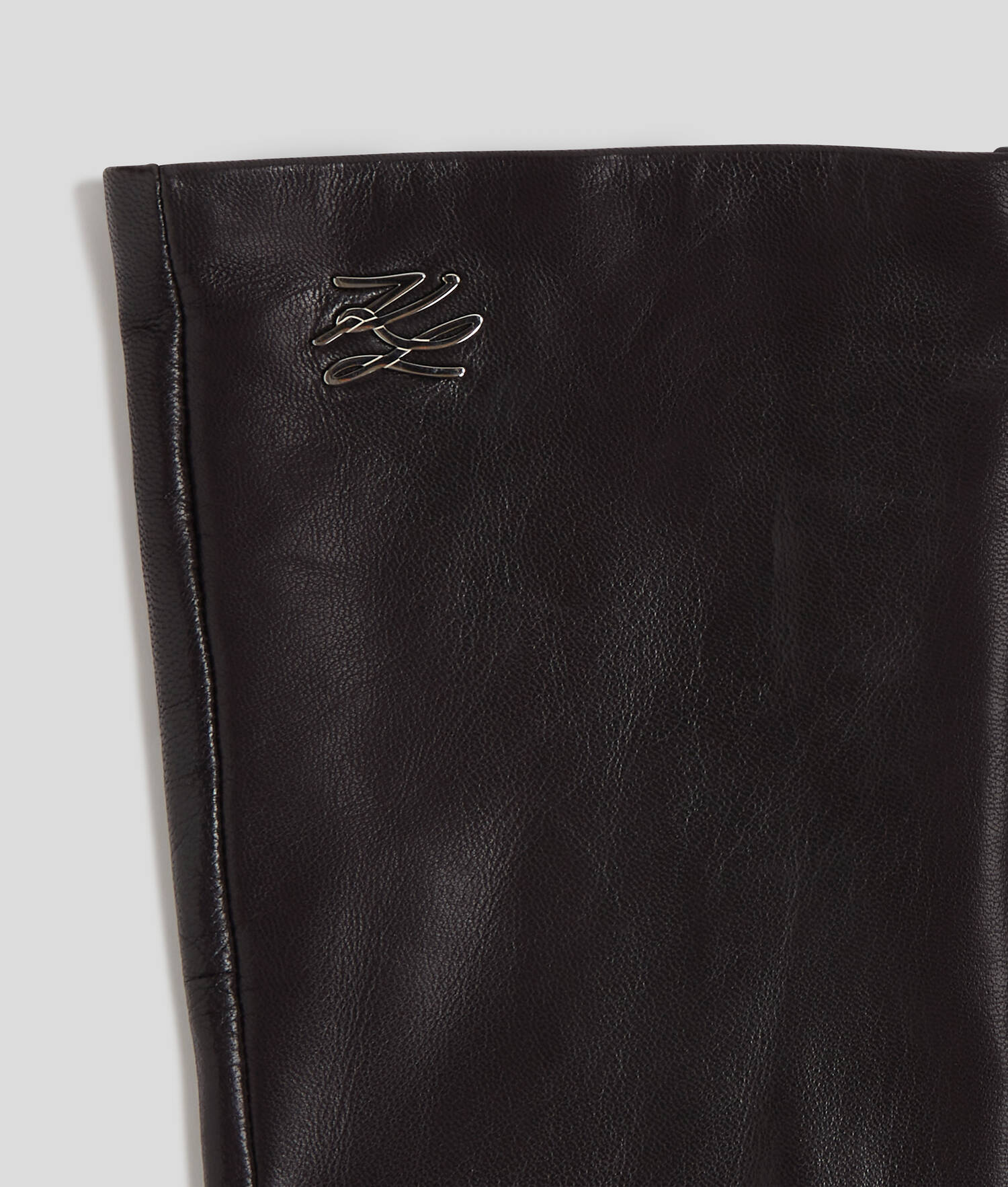 LONGS GANTS EN CUIR K/AUTOGRAPH - Noir