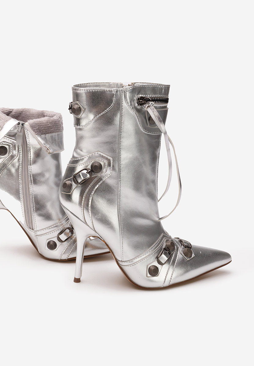 Bottines stiletto argent Supreme