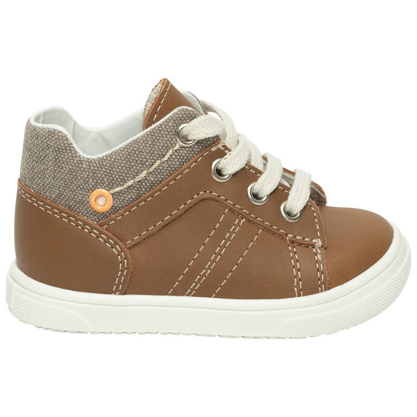 Bottillons en cuir marron à lacets pour bébé garçon - Marron