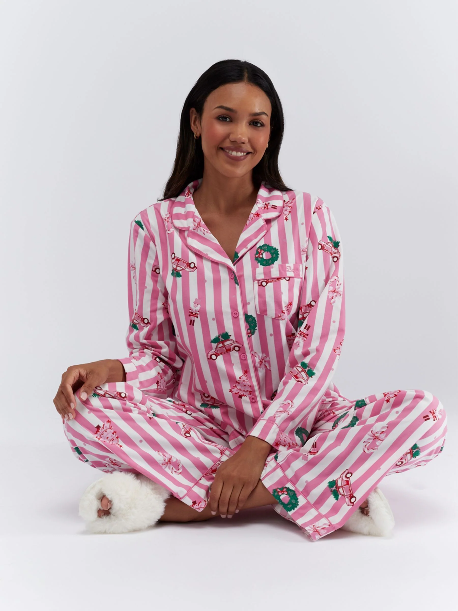 Roze/Witte Kerstprint - Boux Avenue Pyjamas In a Bag
