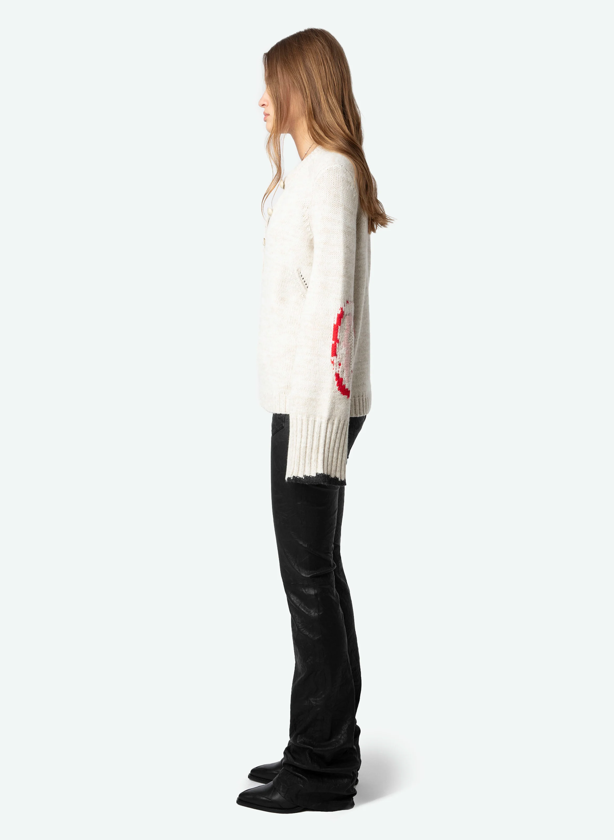 HALTY - Pull col rond en laine et cachemire | Beige