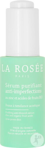 La Rosée Sérum Purifiant Anti-Imperfections Au Zinc Et Aux Acides De Fruits Bio 30ml