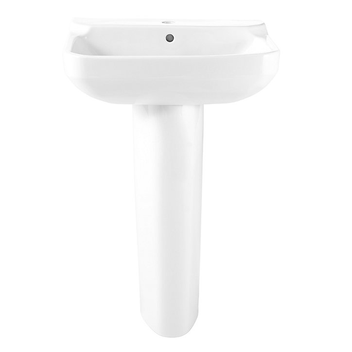 Lavabo en céramique, blanc, l.55 cm Teesta GoodHome