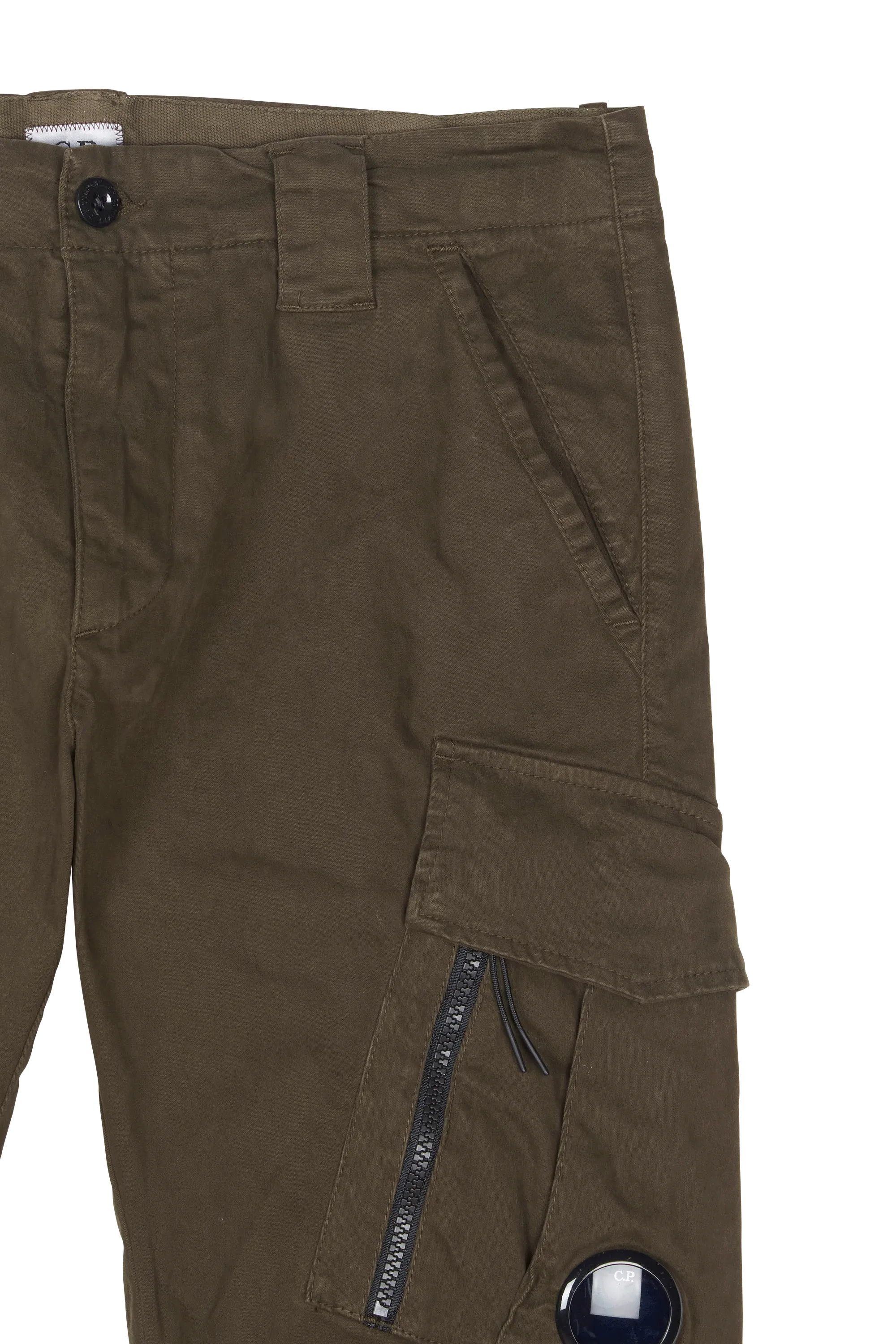 C.P. COMPANY Pantalon STRETCH SATEEN ERGONOMIC ANGULAR CARGO PANTS Vert