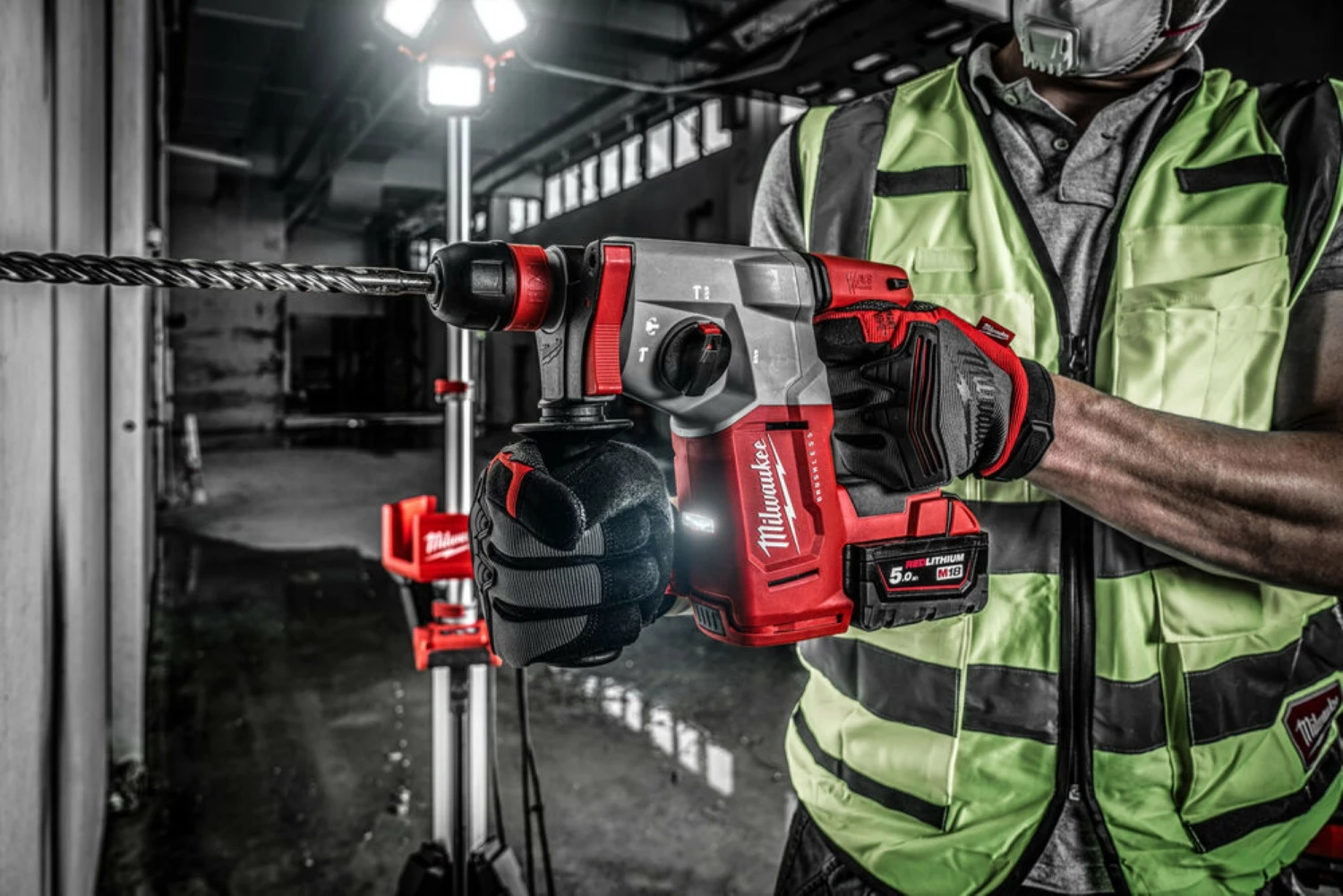 Milwaukee M18 BLHX-502X 18V Li-ion Accu SDS-plus combihamer set (2x5.0Ah) in HD Box - 2.3J - koolborstelloos
