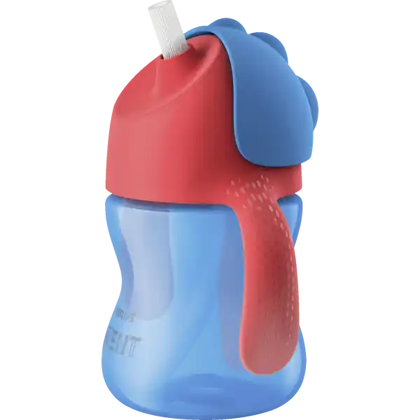 Strohhalmbecher 200 ml blau