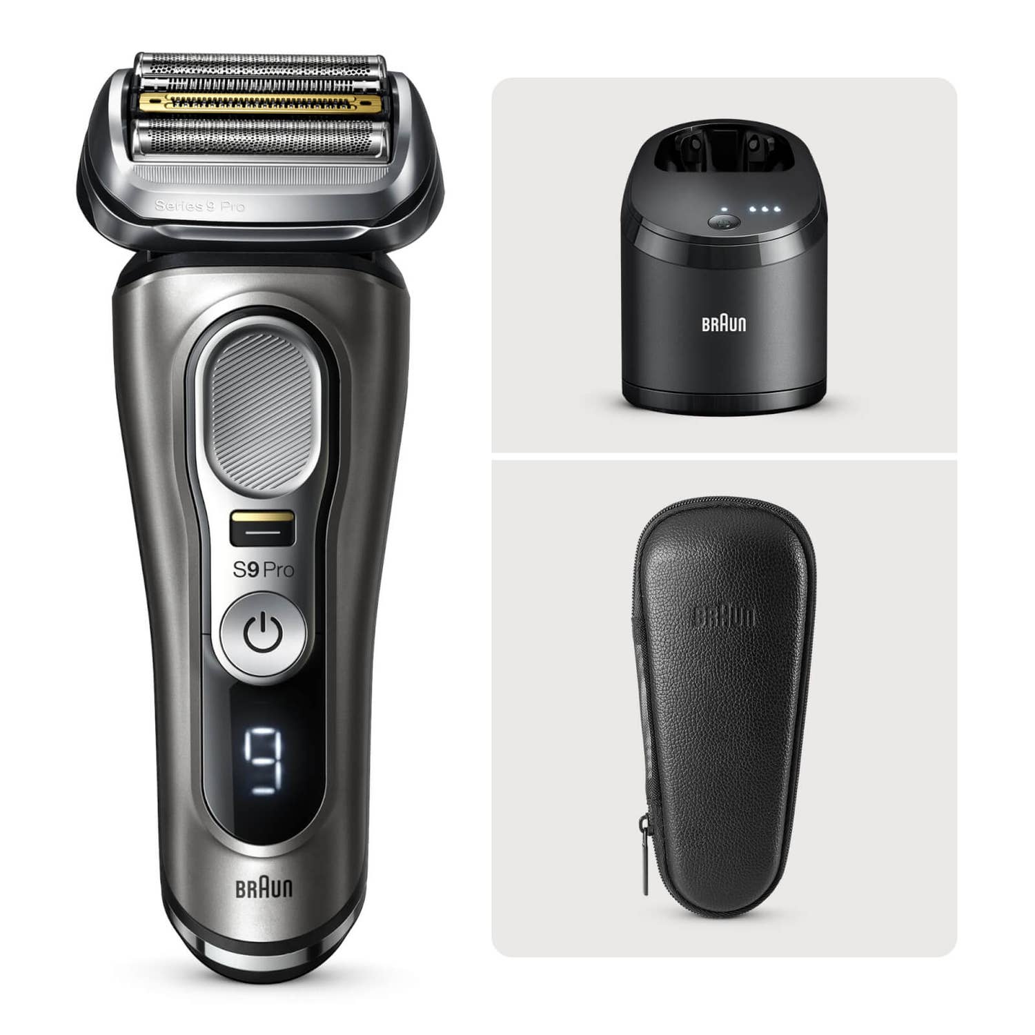Braun Series 9 Pro 9466cc Elektrorasierer für Herren, 4+1 Scherkopf mit ProLift Trimmer, Wet&Dry