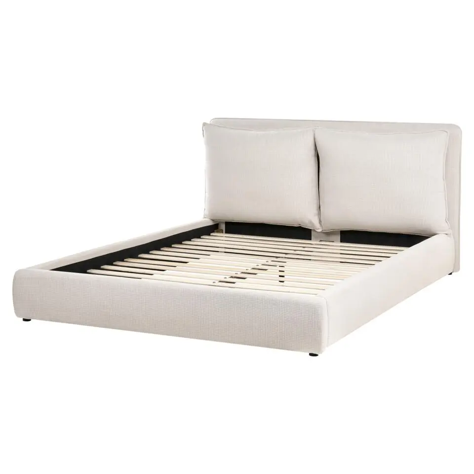 BAJONNA - Tweepersoonsbed - Beige - 160 x 200 cm - Stof