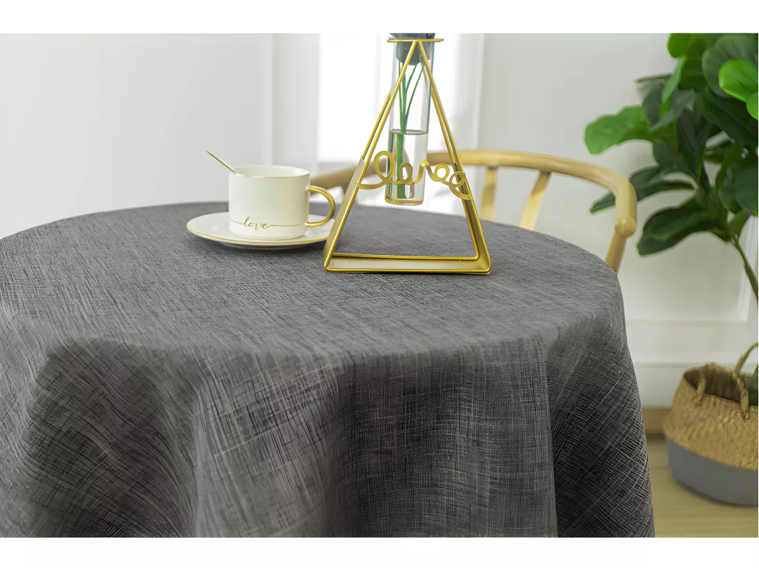 Nappe antitache unie anthracite ronde 160 cm