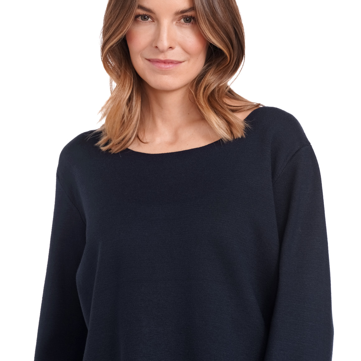 Gina Benotti Damen Pullover mit Kontraststreifen dunkelblau