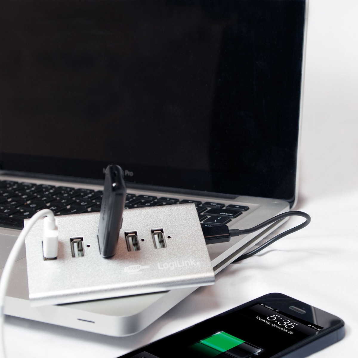 USB 2.0 hub 4 + 1 hurtiglading