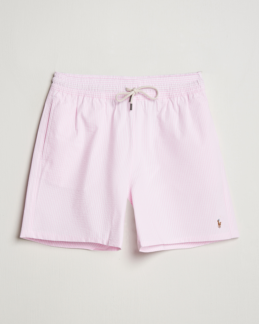 Polo Ralph Lauren Recycled Traveler Seersucker Swimshorts Carmel Pink