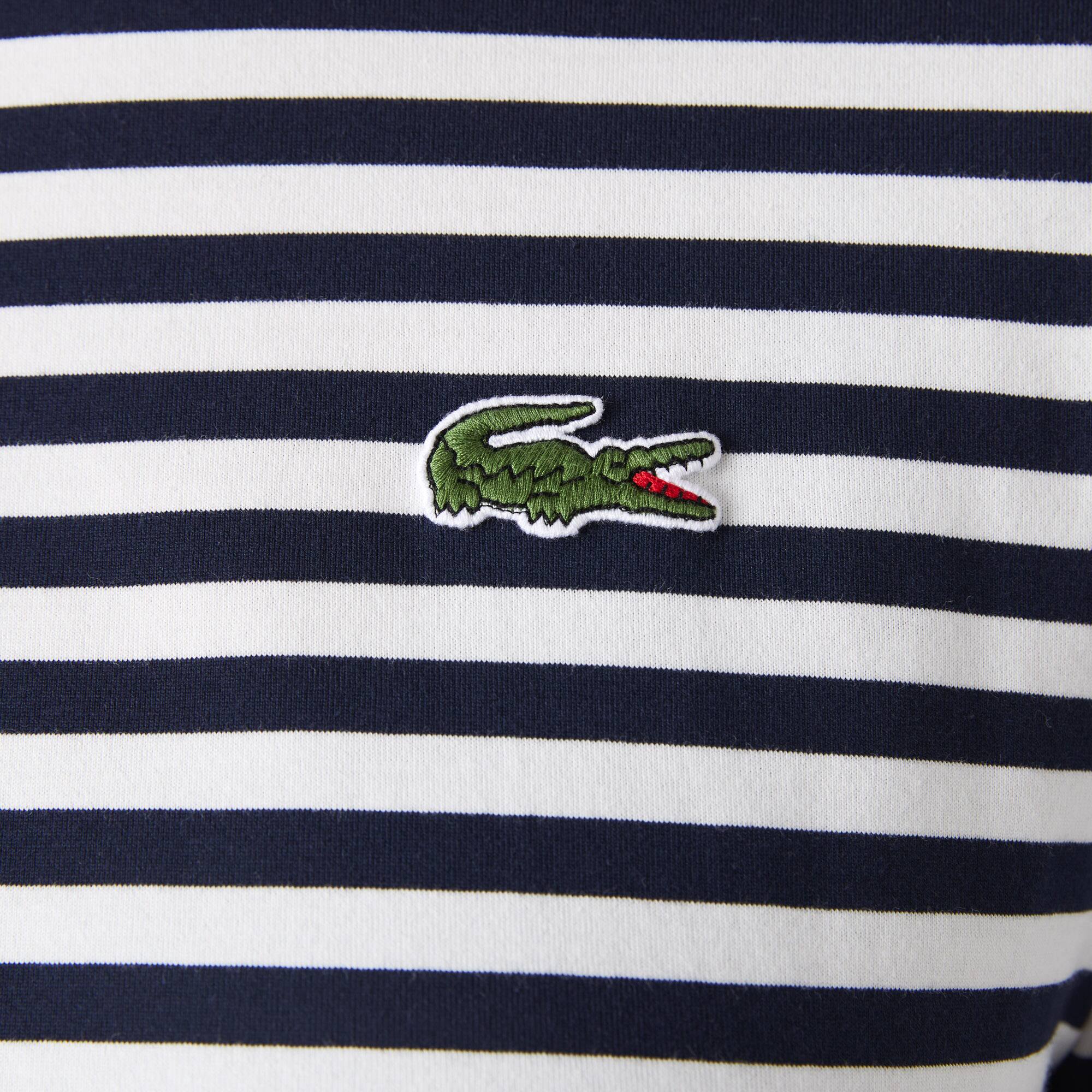 Damen-T-Shirt aus gestreiftem Baumwolljersey T-Shirts - Blau - Lacoste - Damen