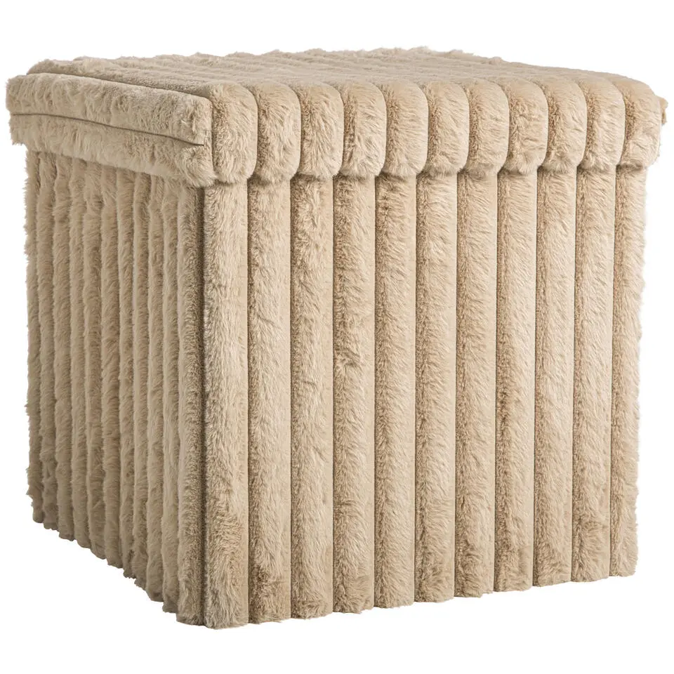 Opbergbox opvouwbaar - fluffy taupe - 38x38x38 cm