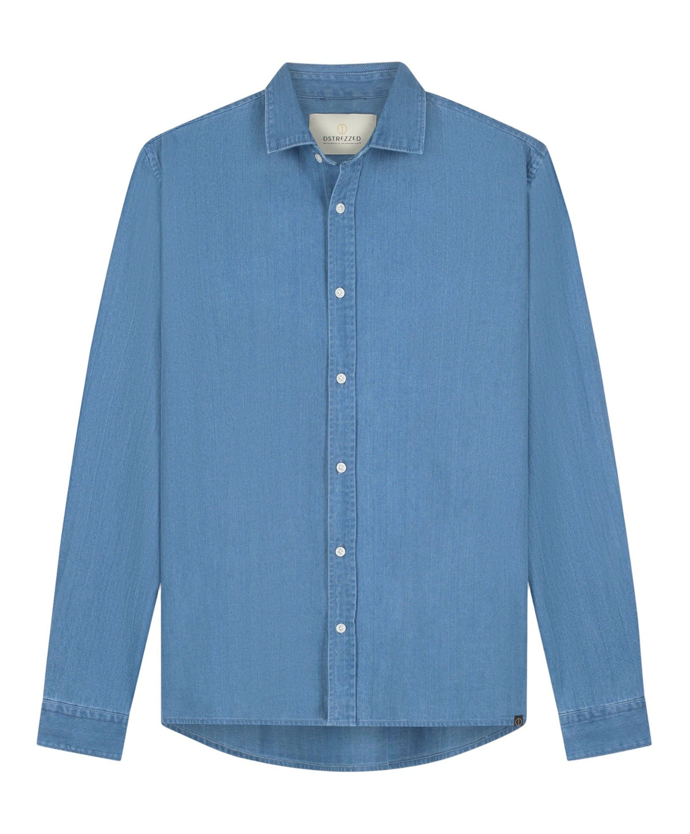 Dstrezzed Heren overhemd lange mouw blauw