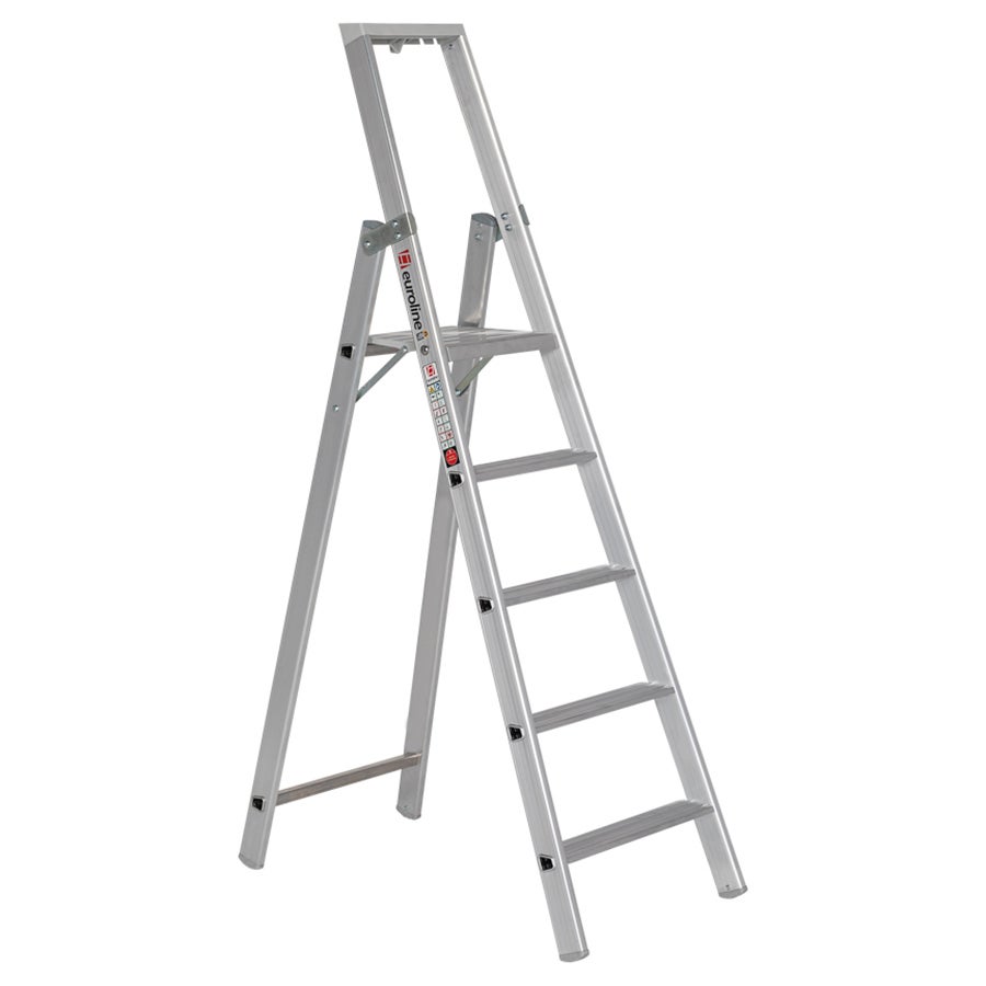 Euroline 22577 Trapladder met veiligheidsbrug, 5 treden