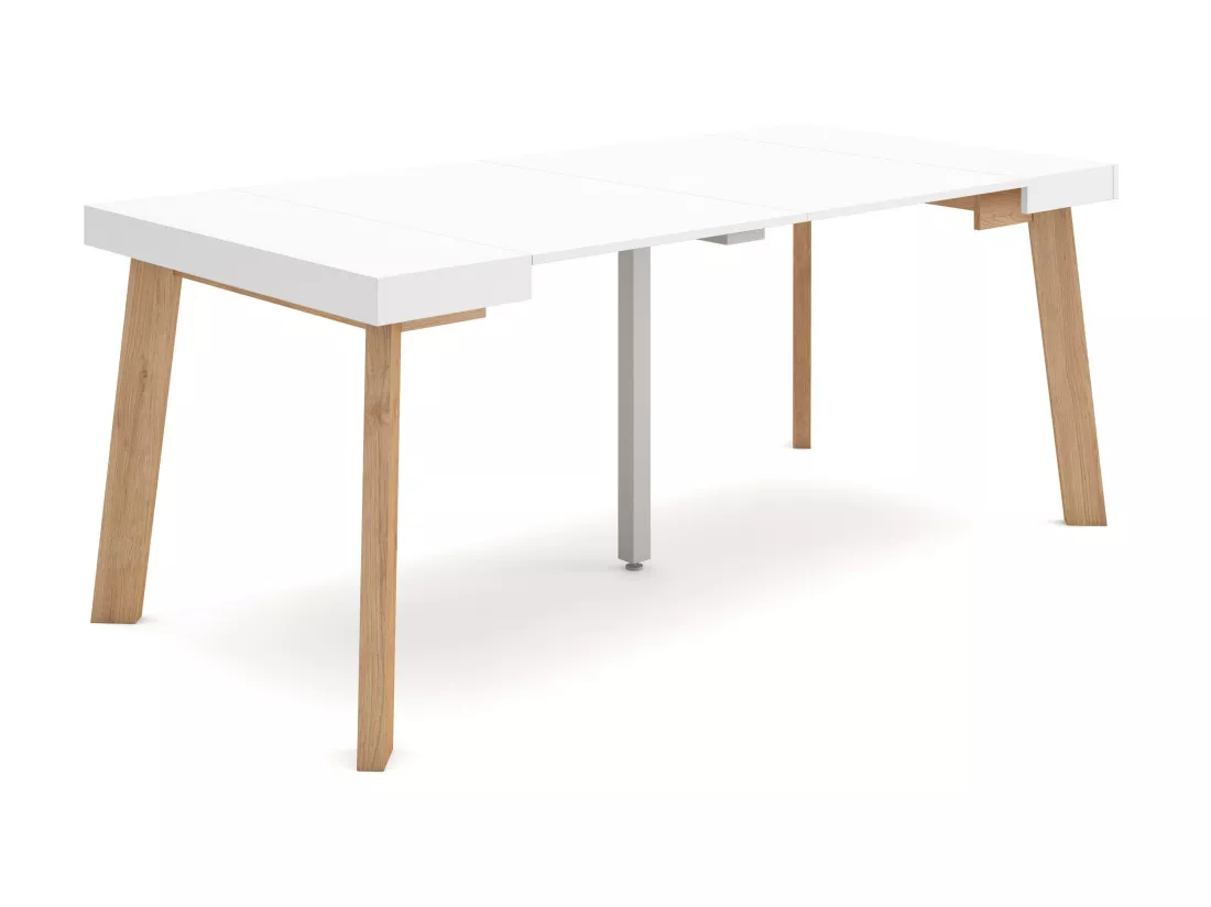 Table console extensible, 180, Pour 8 personnes, Pieds en bois