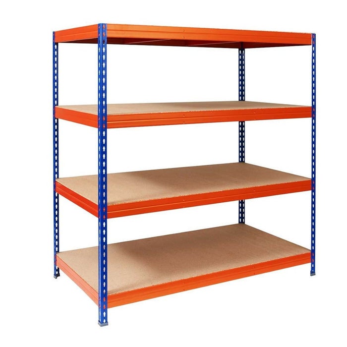 Breedspanstelling - Blauw-Oranje - Stelling voor kelder en werkplaats - Draagvermogen tot 1600 kg - 200 x 150 x 60 cm