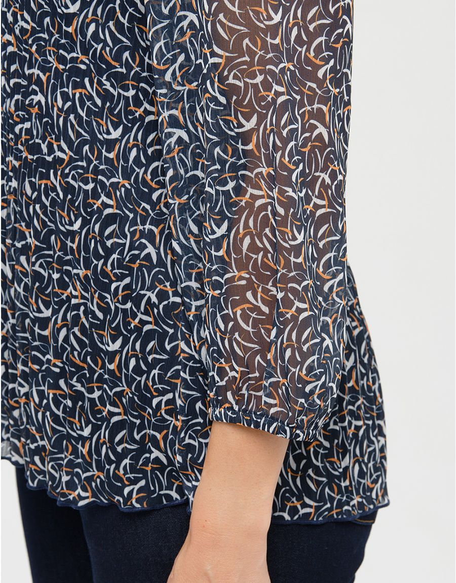 Blouse fluide voile bleue