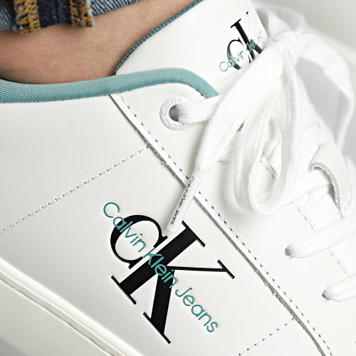 Baskets Classic Cupsole Low Leather 0864 Bright White Oil Blue