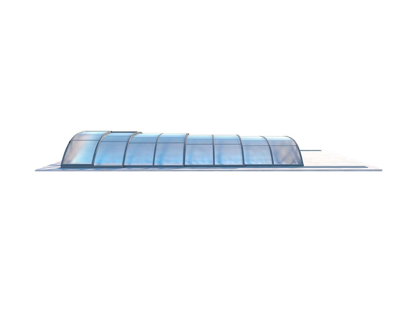 Abri de piscine horizon - 8,61x4,62 m - polycarbonate alvéolaire 8 mm - couleur ral7037 gris