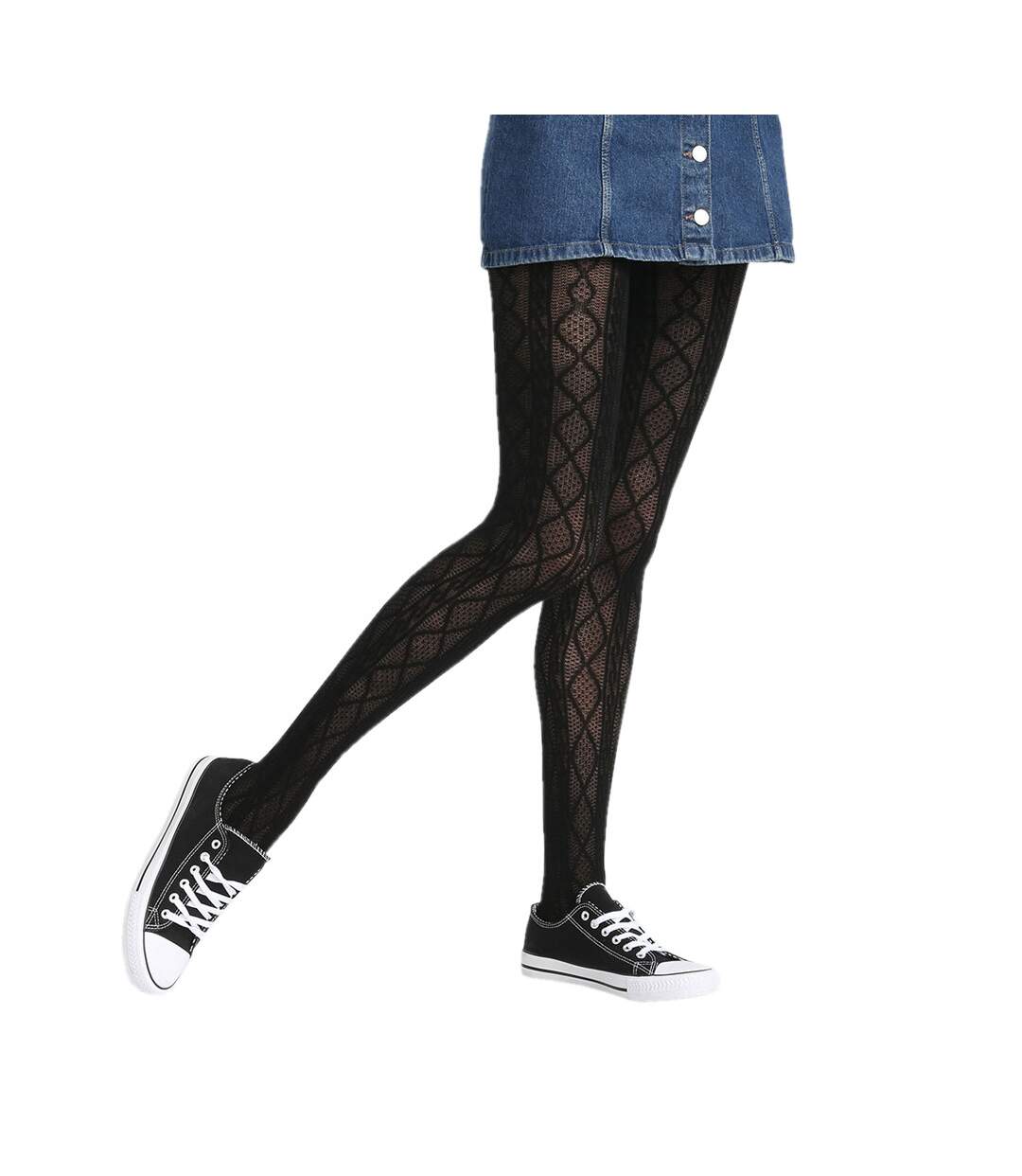 Collant Noir Fantaisie Dim Style Torsade