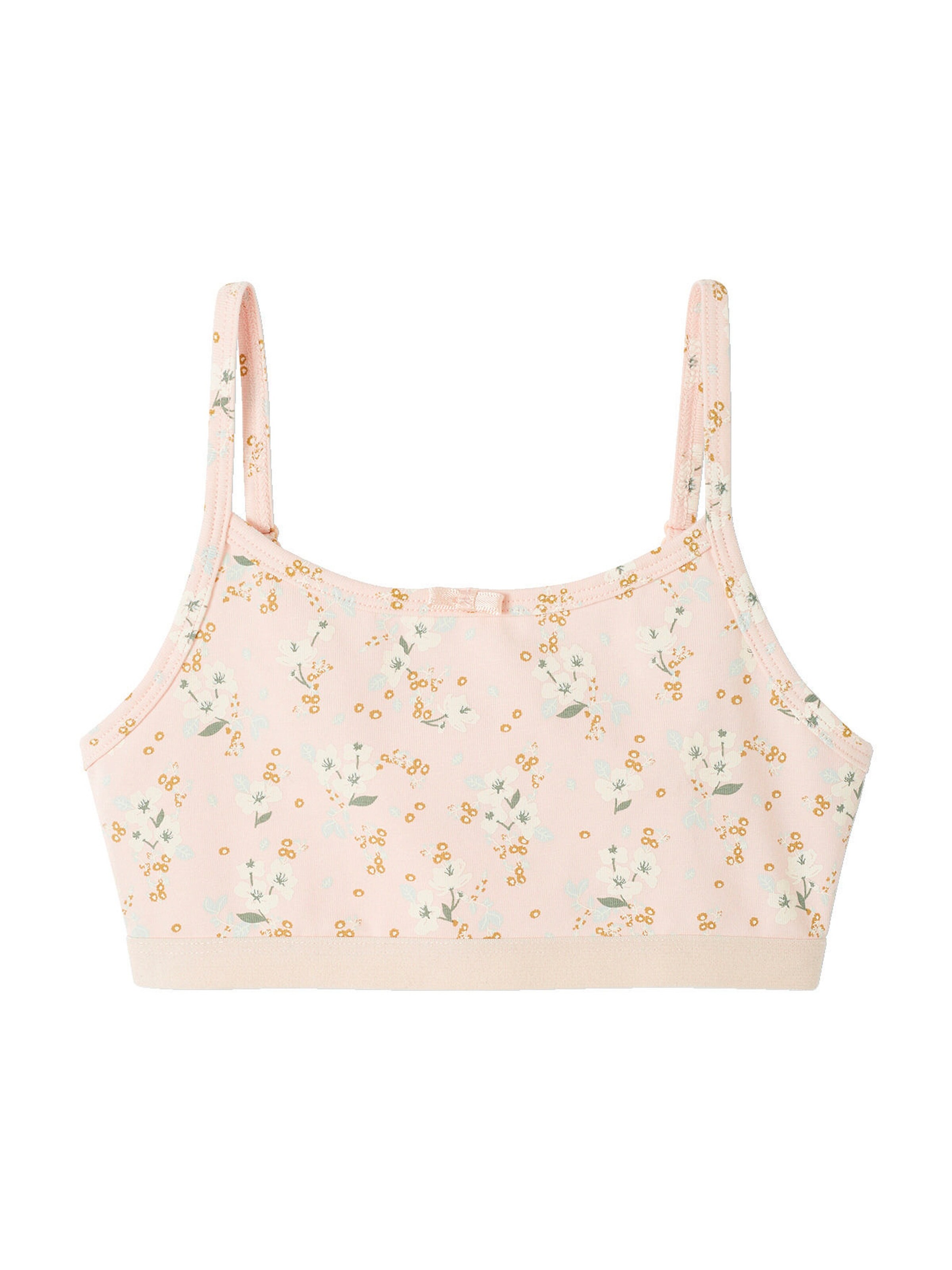 Vertbaudet 2er-Pack Mädchen Bustiers, Blumen pudrig rosa