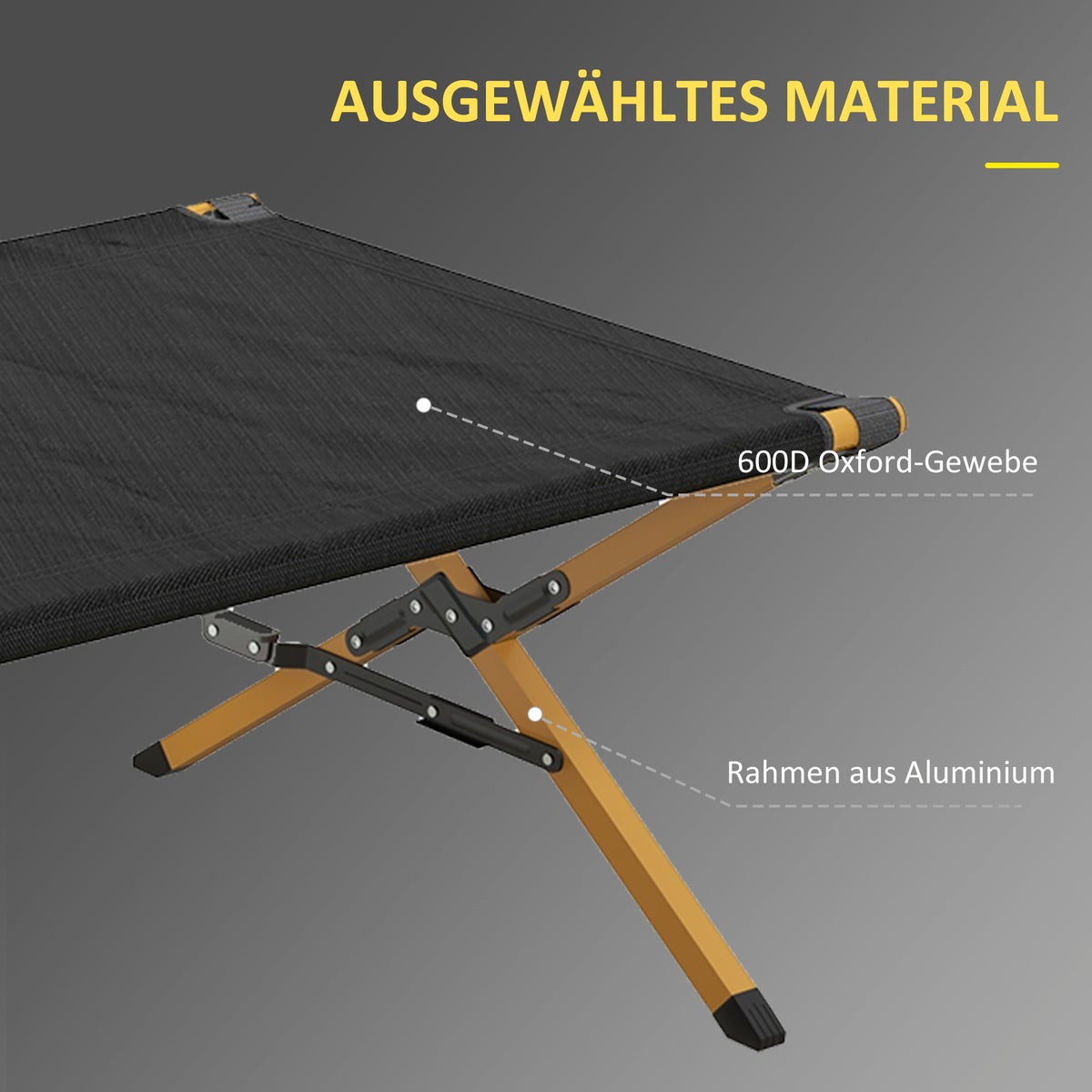Outsunny ligstoel, tuinligstoel, 196L x 64B x 45Hcm, aluminium, Oxford, zwart