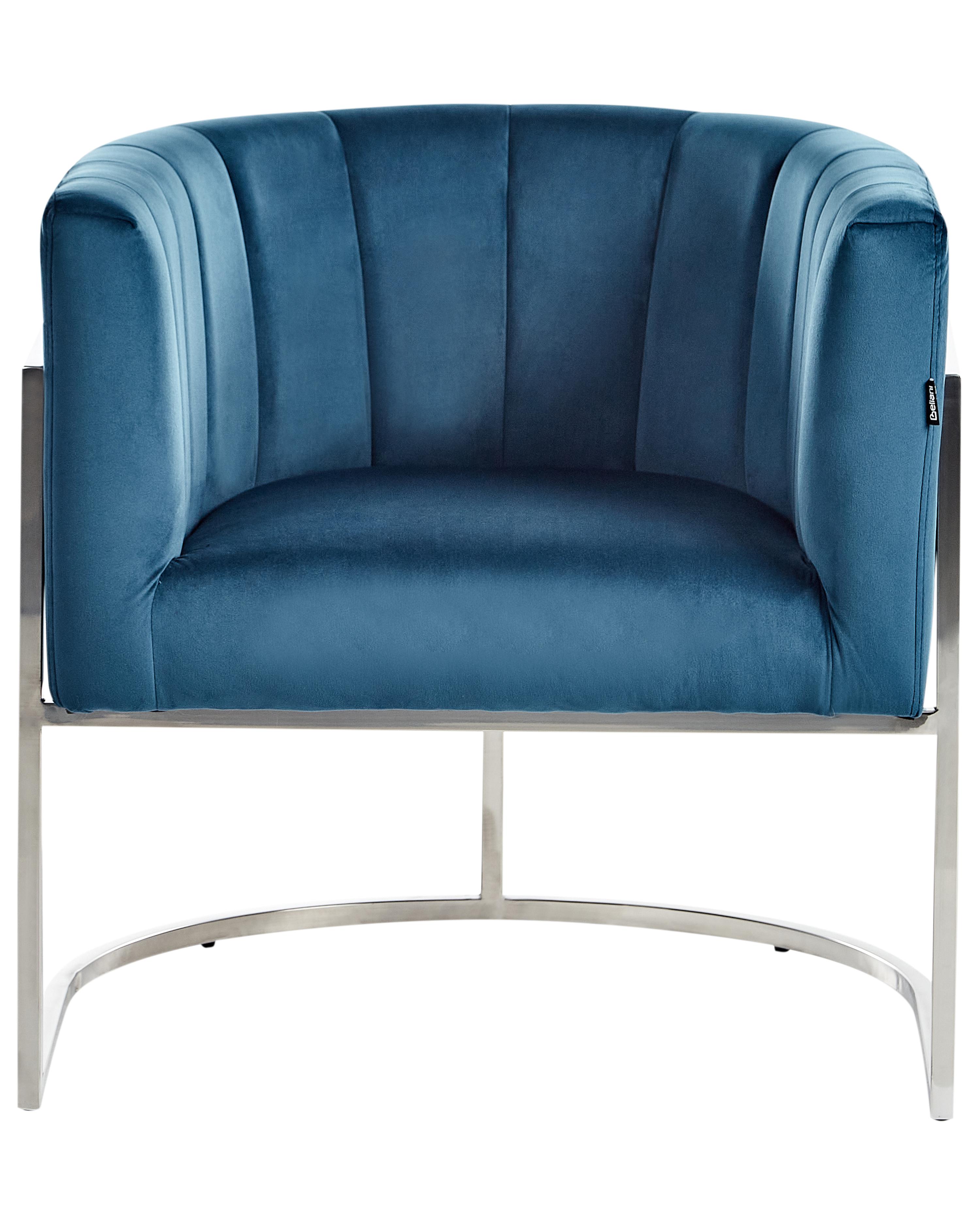 Fauteuil LARVIK Fluweel Blauw