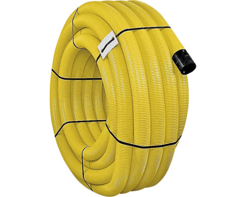 Afvoerbuis, geel, gegolfd, nominale diameter 100 mm, lengte 50 m