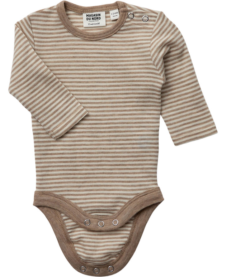 Magasin du Nord Collection Woola 1 body - RWS Merino Wool Khaki stripe