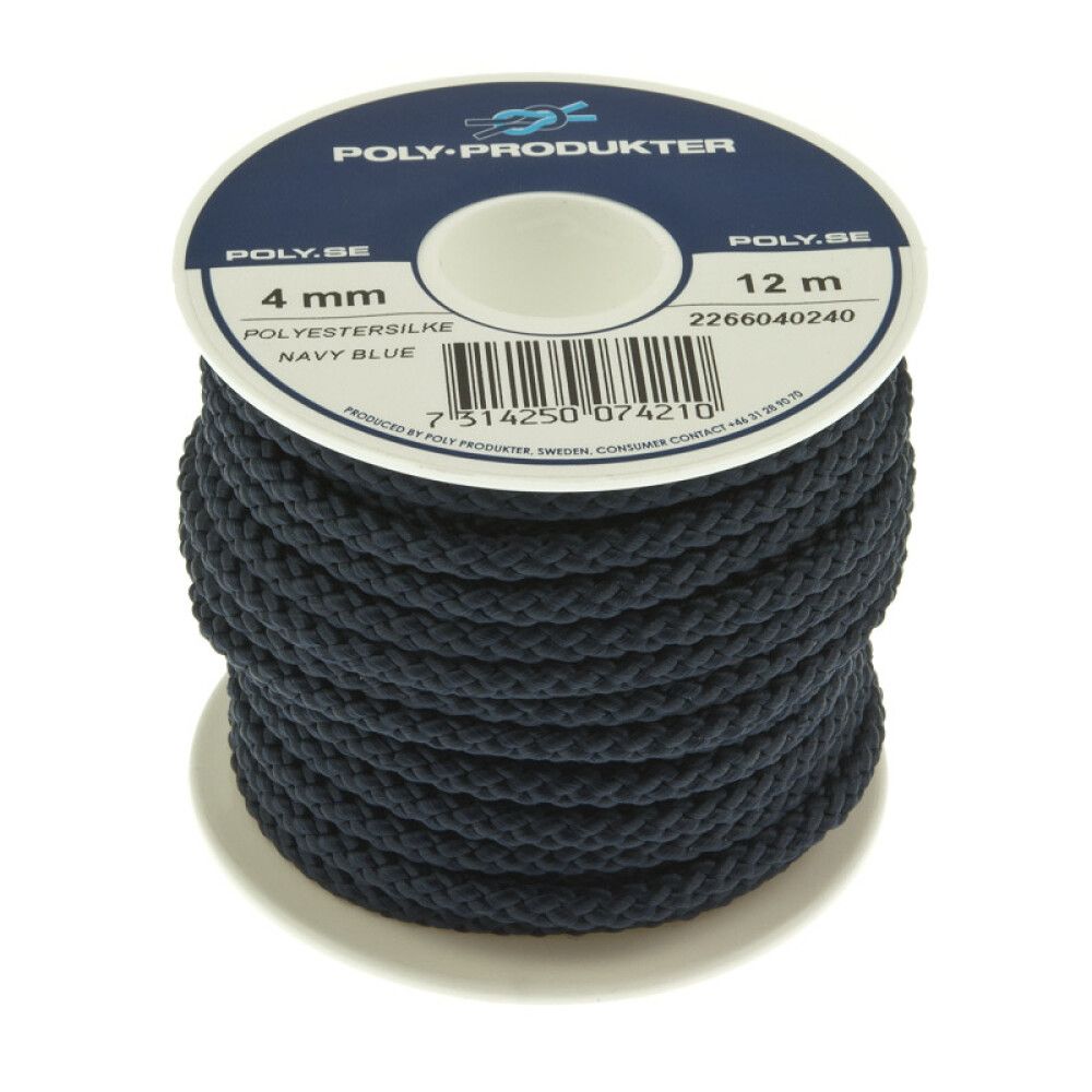 POLYESTERSILKELINE POLY-PRODUKTER Ø4MMX12M MARINEBLÅ