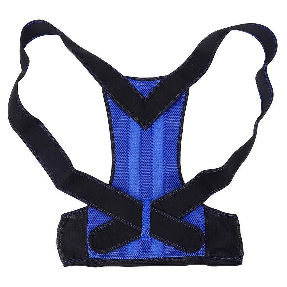 (Gr. M) Geradehalter zur Haltungsunterstützung Haltungstrainer Rückenstütze / Schulterstütze für Männer und Frauen - Schwarz / Blau