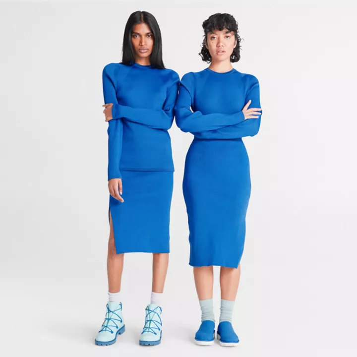 Couche de base en tricot Future73 Timberland x Suzanne Oude Hengel pour femme en bleu