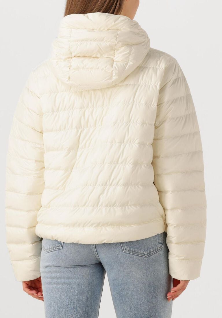 creme woolrich leren jas quilted hooded jacket
