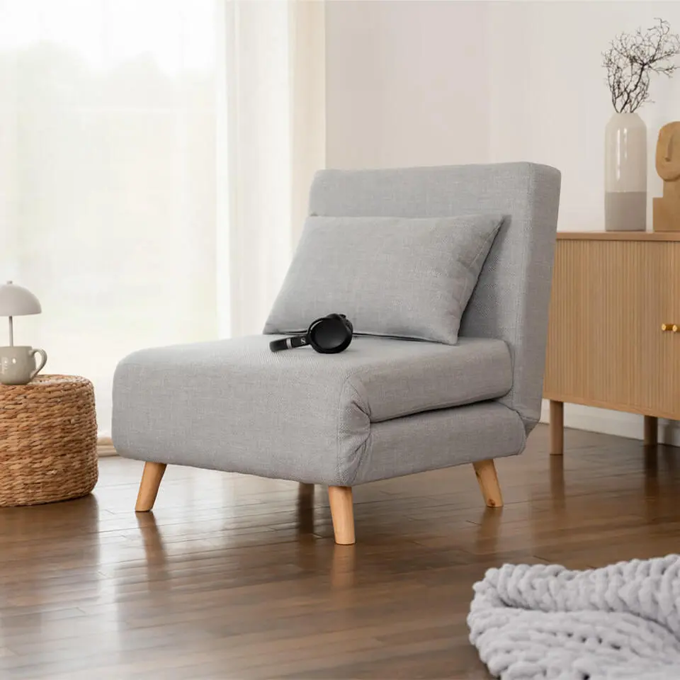 HOME DELUXE Slaapstoel SNOOZE - Grijs 79 x 28 x 132 cm