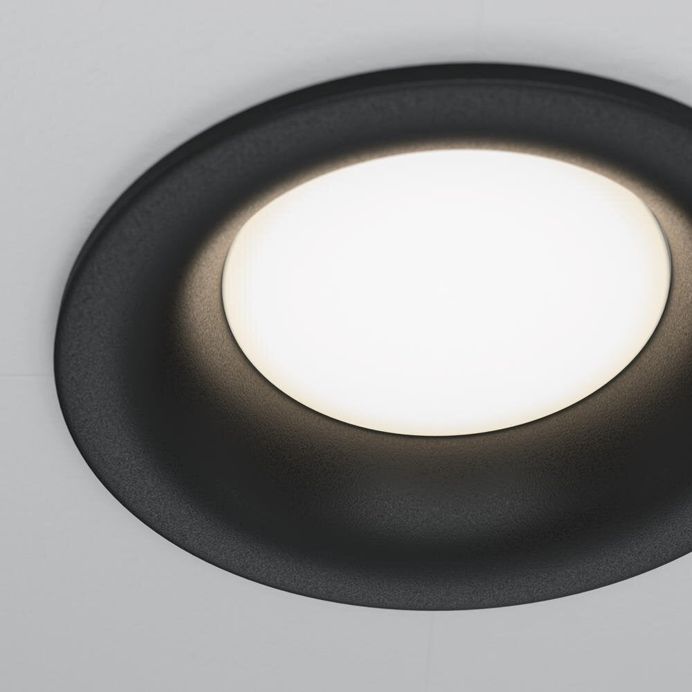 Slanke inbouw plafondspot in zwart GU10