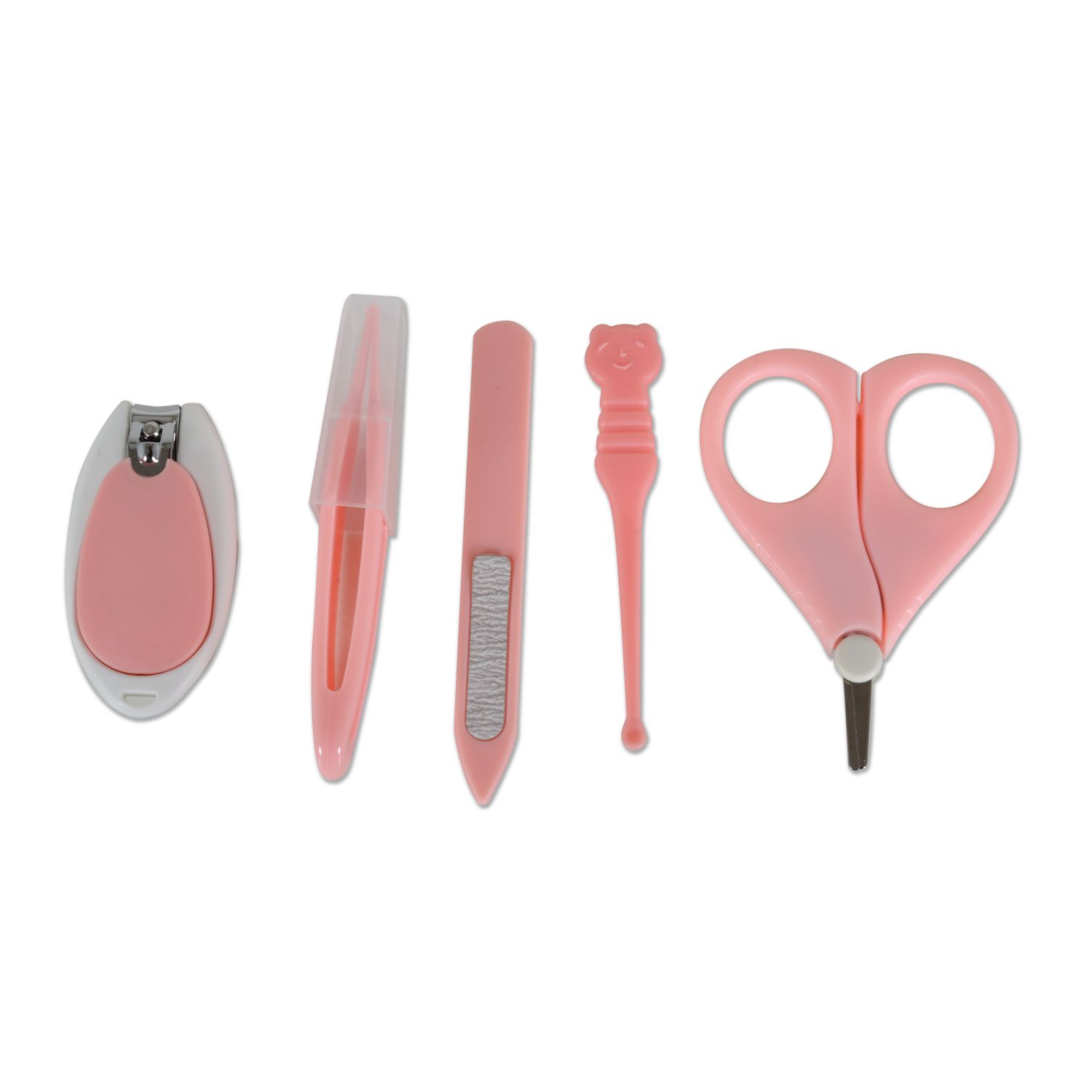 Cangaroo Baby Maniküre-Set Apfel Nagelschere, Nagelknipser, Nagelfeile Pinzetten rosa