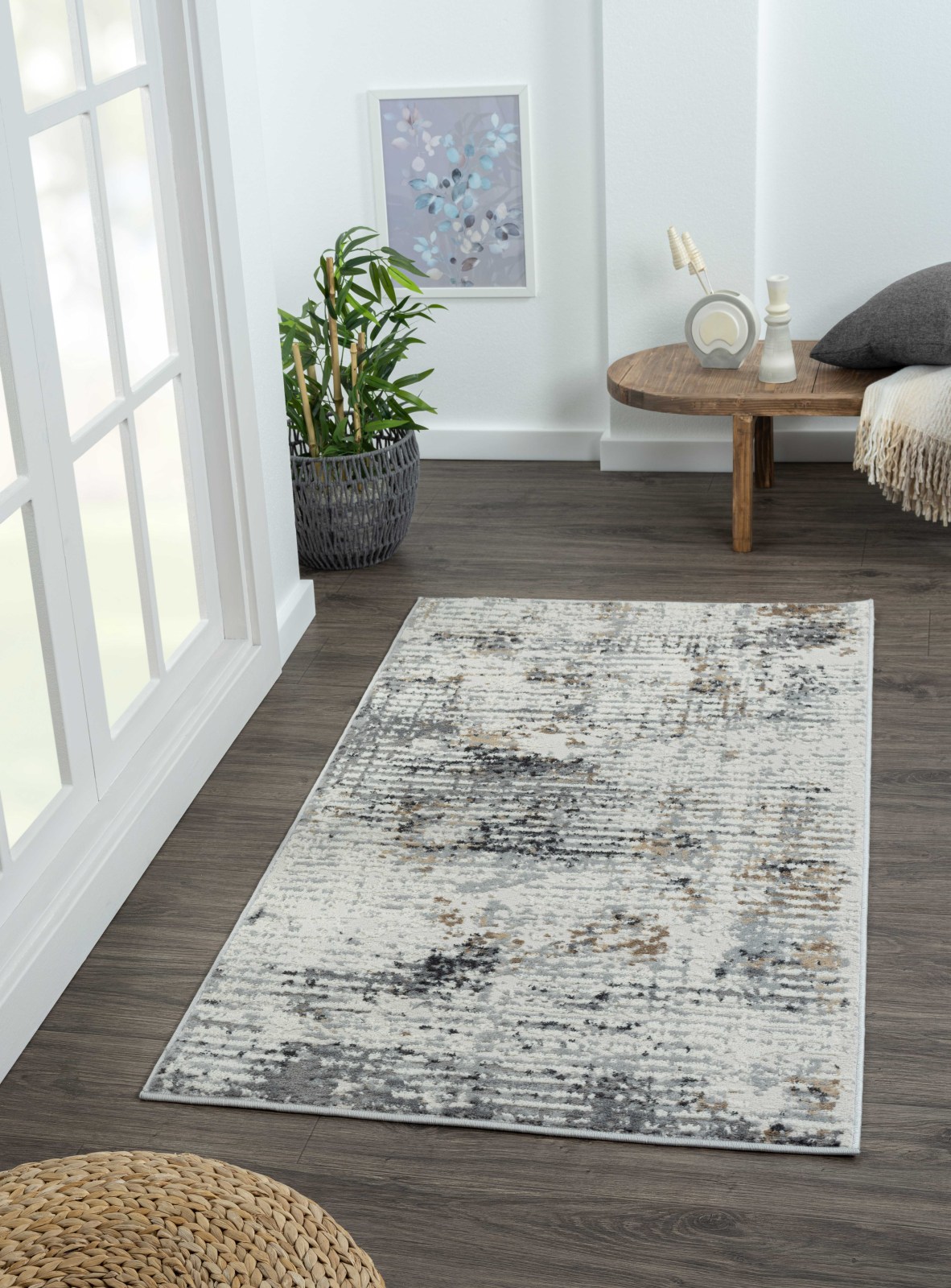 Teppich MY JOY - creme-hellgrau - 80x150 cm