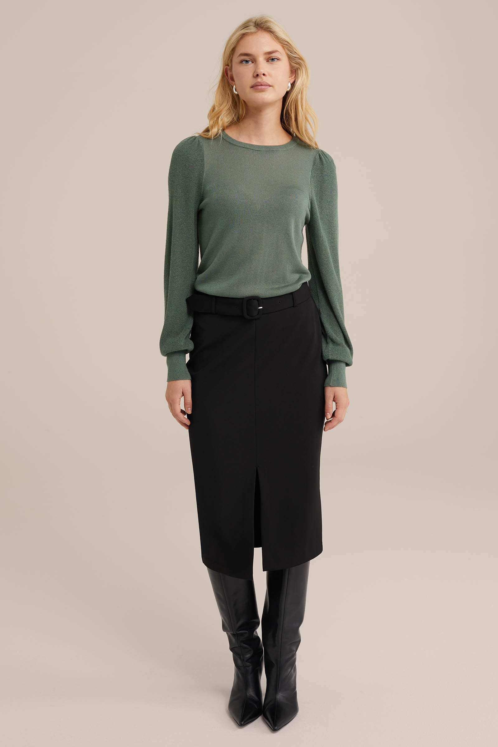 trui met glittergaren WE Fashion Groen