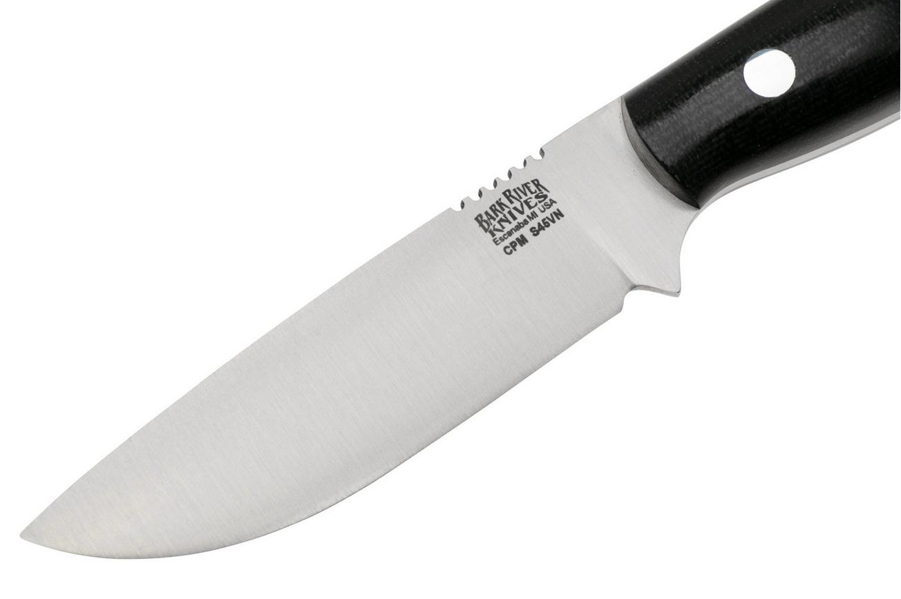 Bark River Bravo Necker II CPMS45VN Black Canvas Micarta, vaststaand mes