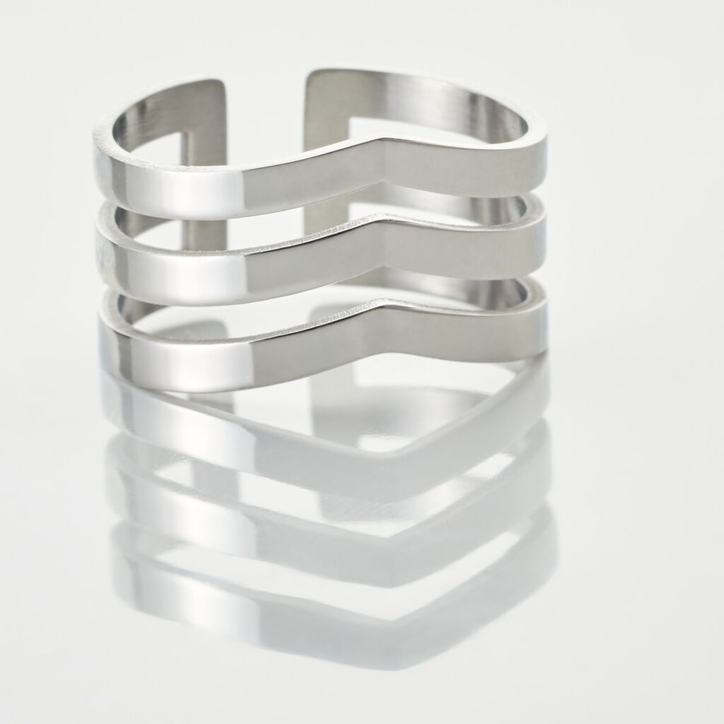 Bague Ajustable Abid Acier Blanc