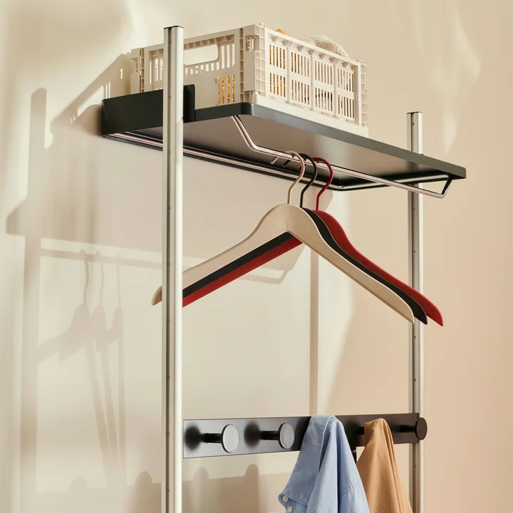 HAY - Pier System 1002, Garderobe, H 209 x 162 cm, weiss / Aluminium