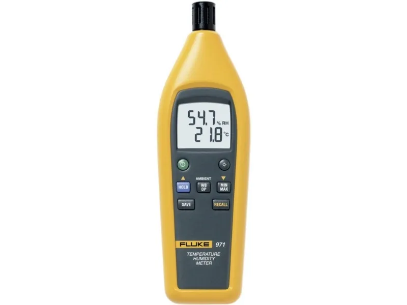 Fluke 971 Luftfugtighedsmåler (hygrometer) Kalibreret (ISO) 10 % rF 90 % rF Dataloggerfunktion, Dugpunkts/skimmelsvampsvisning